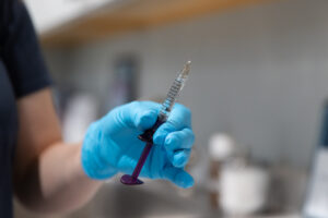 A needle that could deliver a Radiesse injection